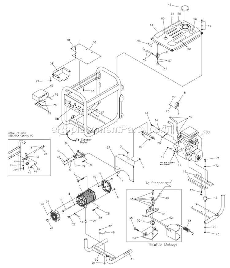 Page C Diagram and Parts List for 030383-0  Briggs and Stratton Generator
